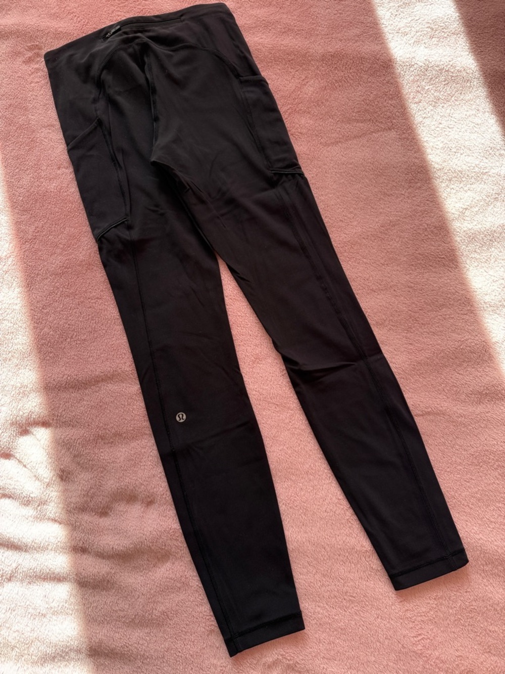 Lululemon Black Athletic Leggings with Side and Belt Pockets